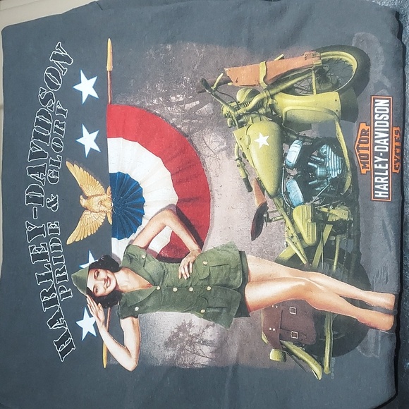 Harley Davidson Vintage Military Pride & Glory Tee - Picture 1 of 7
